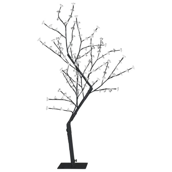 vidaXL Christmas Tree Black and Warm White Plastic, Metal 4 ft