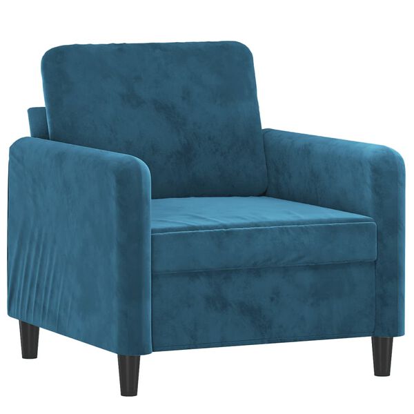vidaXL Sofa Set Blue Velvet (100% polyester), metal, textilene, plywood