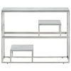 vidaXL Console Table Silver, White Marble Stainless Steel, Tempered Glass