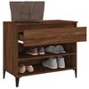 vidaXL Shoe Cabinet Brown Oak Engineered Wood, Metal 27.6 x 14.2 x 23.6 in