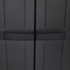 vidaXL Outdoor Storage Cabinet Black Polypropylene 25.6 x 14.6 x 65.0 in