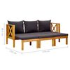 vidaXL Bench Dark grey, Light wood Solid acacia wood, Polyester