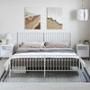 vidaXL Bed Frame White Steel Queen Metal Bed Frame Rectangular