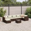 vidaXL Patio Lounge Set Brown, Cream White