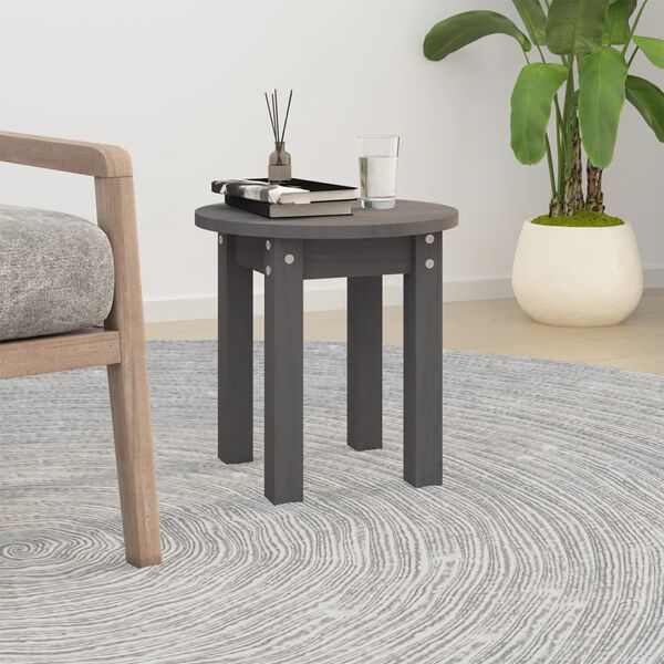 vidaXL Coffee Table Grey Solid pine wood Small Durable Coffee Table