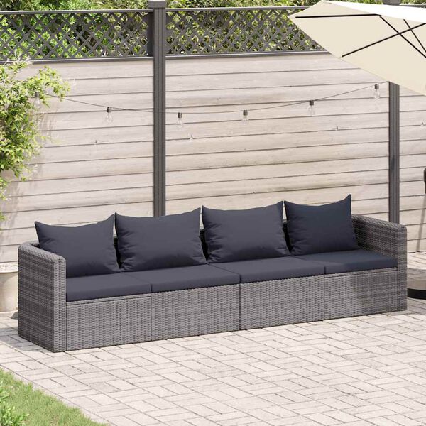 vidaXL Garden Sofa Set Set of 4 Grey