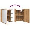 vidaXL Bathroom Mirror Cabinet Artisan Oak Engineered Wood, Glass Medium