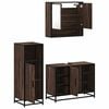 vidaXL Bathroom Furniture Set Brown Oak Engineered Wood, Metal, Glass