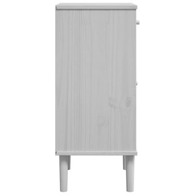 vidaXL Bedside Cabinet SENJA Rattan Look White 15.7"x13.8"x31.5" Solid Wood Pine