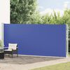 vidaXL Side Awning Blue Polyester with PU coating, powder-coated steel