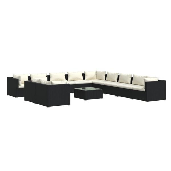 vidaXL Garden Lounge Set Black