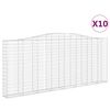vidaXL Arched Gabion Baskets 10 pcs 157.5x11.8x160/180" Galvanised Iron