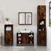 vidaXL Bathroom Furniture Set Smoked Oak Engineered wood, metal, glass