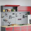 vidaXL Tool Cabinet and Pegboard Set 6 pcs Red 200 x 25 x 115 cm Steel
