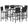 vidaXL Patio Bar Set Set of 6 Black, Cream white