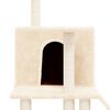 vidaXL Cat Tree Cream Engineered wood, plush, sisal 42.9 in Durable