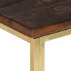 vidaXL Coffee Table Gold Stainless Steel and Solid Sleeper Wood