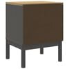 vidaXL Bedside Cabinet Grey Solid Pine Wood 17.7 x 15.4 x 22.4 in
