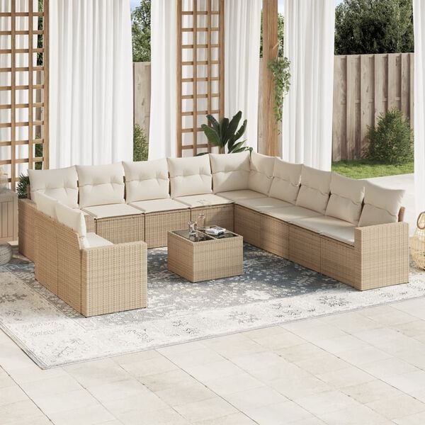 vidaXL Garden Sofa Set Beige