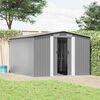 vidaXL Garden Shed Grey Galvanized Steel Large Sliding Components