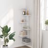 vidaXL Wall Corner Shelf White Engineered Wood 14.4 x 14.4 x 55.1 in