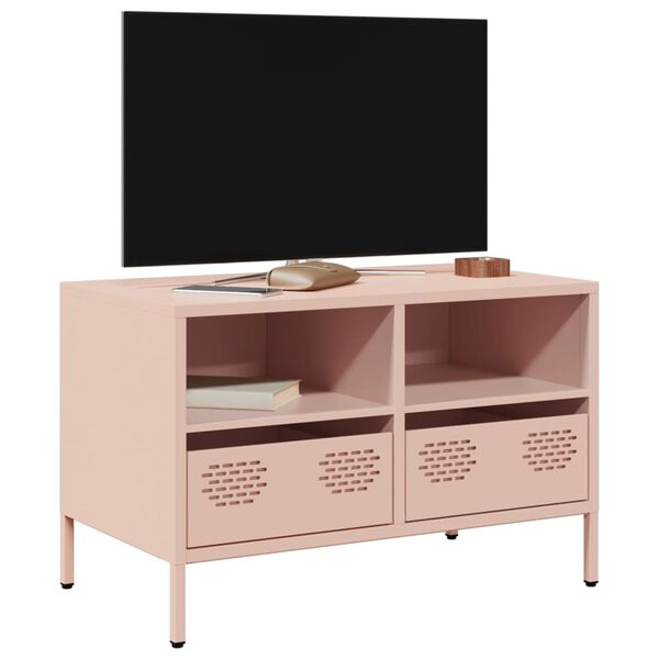 vidaXL TV Cabinet Pink Cold-rolled steel Medium TV Cabinet Rectangular