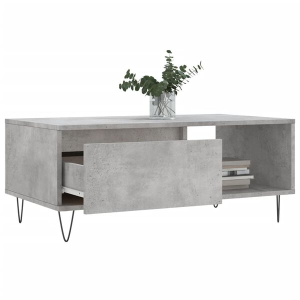 vidaXL Coffee Table Concrete Gray Engineered wood Medium Coffee Table