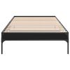 vidaXL Bed Frame Black Engineered wood, metal Small Single Durable