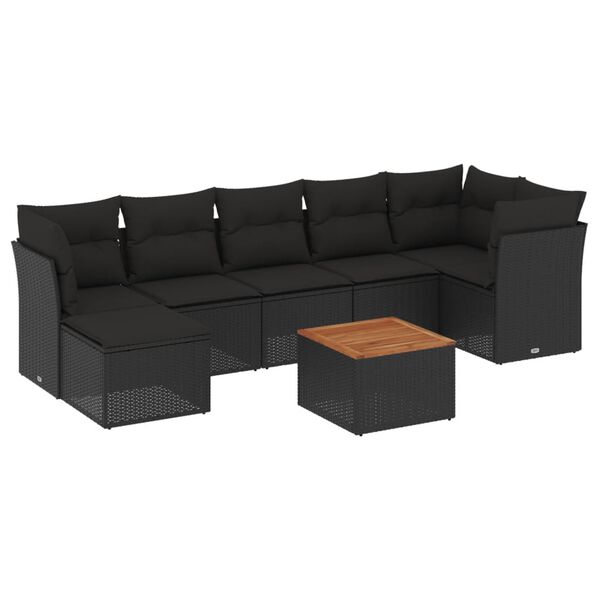vidaXL Garden Sofa Set Black and Brown