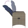 vidaXL Reclining Patio Chairs 2 pcs with Table Gray Poly Rattan