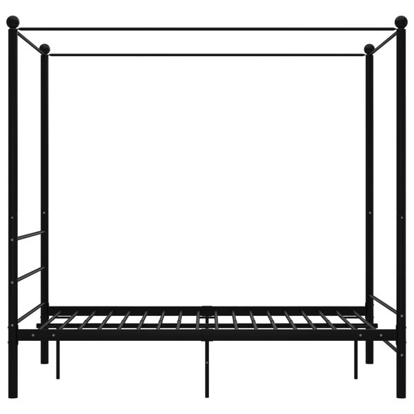 vidaXL Bed Frame Black Powder-coated metal Double Bed Frame