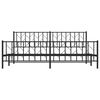 vidaXL Bed Frame Black Powder-Coated Steel 78.7 x 78.7 in Bed Frame