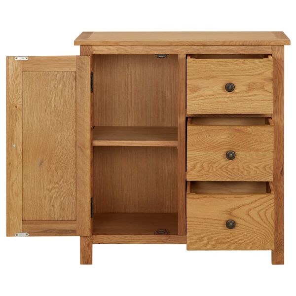 vidaXL Cupboard Natural Oak Solid oak wood Medium Cupboard Rectangular