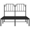 vidaXL Metal Bed Frame without Mattress with Headboard Black 47.2"x74.8"