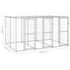 vidaXL Dog Kennel Silver Galvanized Steel, PE 78.1 sqft Durable