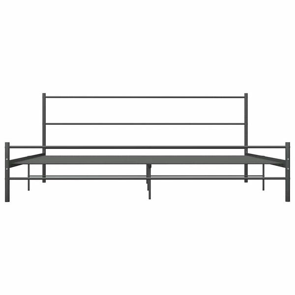 vidaXL Bed Frame Grey Metal Super King Tough Bed Frame Rectangular