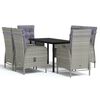 vidaXL Garden Dining Set Grey and Black PE Rattan Large Ergonomic