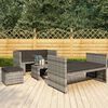 vidaXL 5 Piece Patio Lounge Set with Cushions Poly Rattan Grey