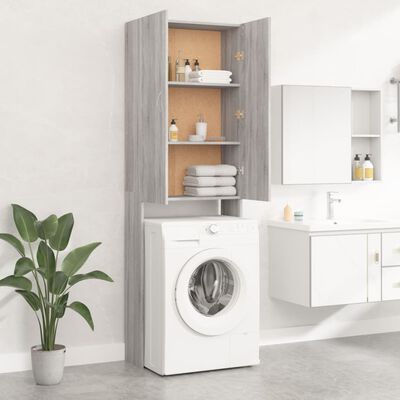 vidaXL Washing Machine Cabinet Gray Sonoma 25.2"x10"x74.8"
