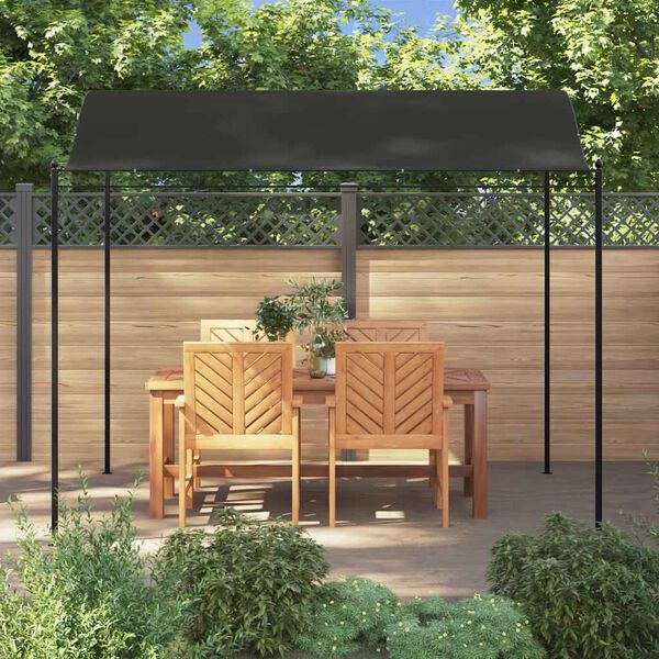 vidaXL Canopy Set of 2 Anthracite, Black Steel, Polyester Large