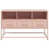 vidaXL TV Cabinet Pink Steel 39.6 x 15.4 x 23.8 in TV Cabinet
