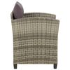 vidaXL Patio Chair with Cushions Poly Rattan Grey