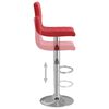 vidaXL Bar Stool Set of 2 Wine Red Velvet (100% polyester), Chromed steel