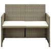 vidaXL Sofa Set of 2 Beige Poly Rattan 2-seater Light Weight Sofa