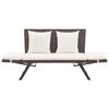 vidaXL Garden Bench Brown, Cream White Poly rattan, Powder-coated steel
