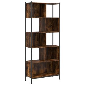vidaXL Bookcase Smoked Oak Engineered wood 28.0x11.0x67.7 in Bookcase