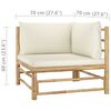 vidaXL Garden Lounge Set Cream White Bamboo, Fabric (100% polyester)