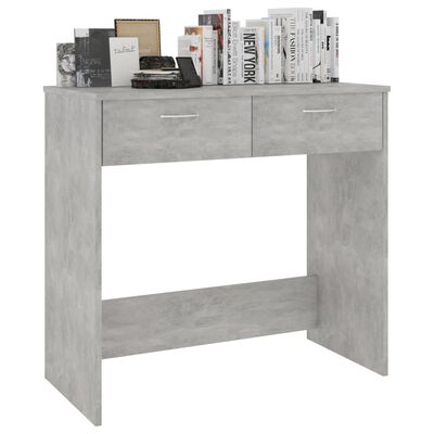 vidaXL Desk Concrete Gray 31.5"x15.7"x29.5" Chipboard