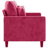 vidaXL 2-seater Sofa Wine Red Velvet (100% polyester), metal, textilene