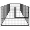 vidaXL Dog Kennel Black Steel Extra Large Durable Dog Kennel